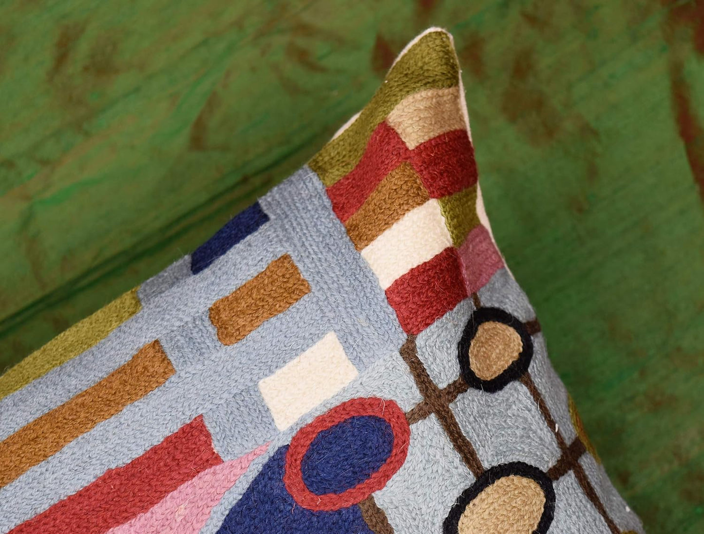 Hundertwasser Modern Pillow Cover Contemporary Pillowcase Accent Outdoor Pillows Abstract Couch Cushion Farmhouse Throw Pillows | Mid Century Chair Cushions | Handmade Wool Size 18x18