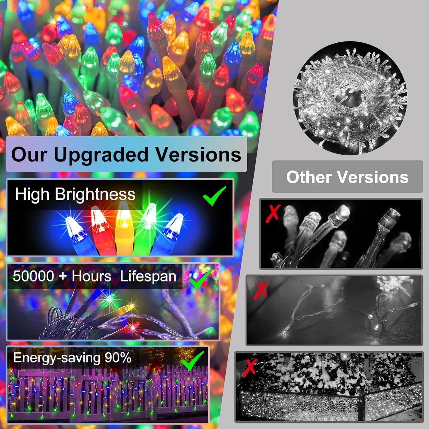 1332 LED 131FT Extra Long Icicle Lights - 296 Drops Waterproof Christmas Lights 12 Modes, Outdoor Christmas Decor for Mall Hotel Fence Holiday Lighting Multicolor