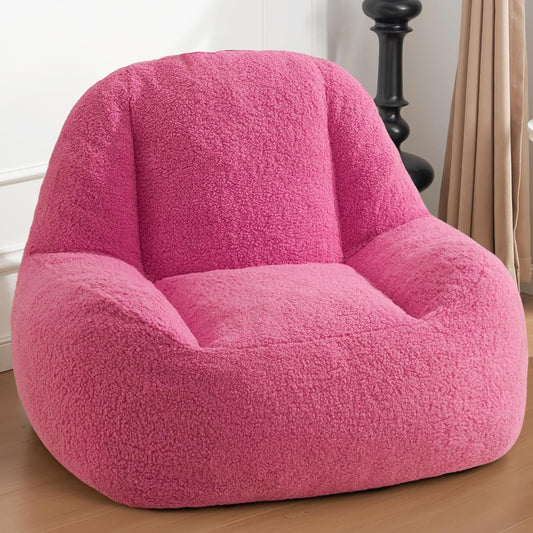 Homguava Bean Bag Chairs for Adults,Giant Beanbag Couch Adult Bean Bag Chair with Filler Included,Modern Lazy Sofa Comfy Chair for Living Room(Pink)