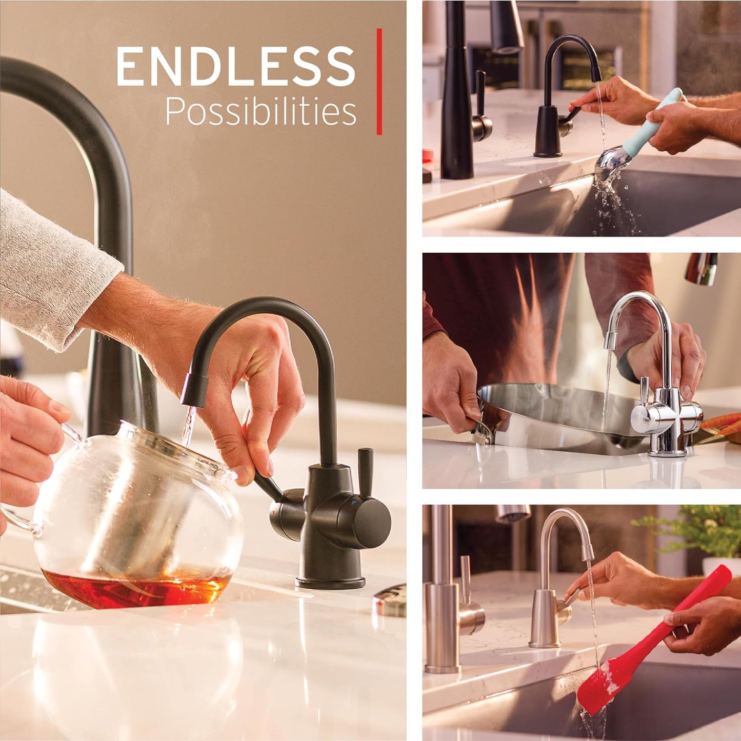 InSinkErator Stainless Steel Tank, HC250MBLK-SS HOT250 System & F-1000S Standard Under Sink Water Filtration System for Instant Hot and Cold Water Dispenser System