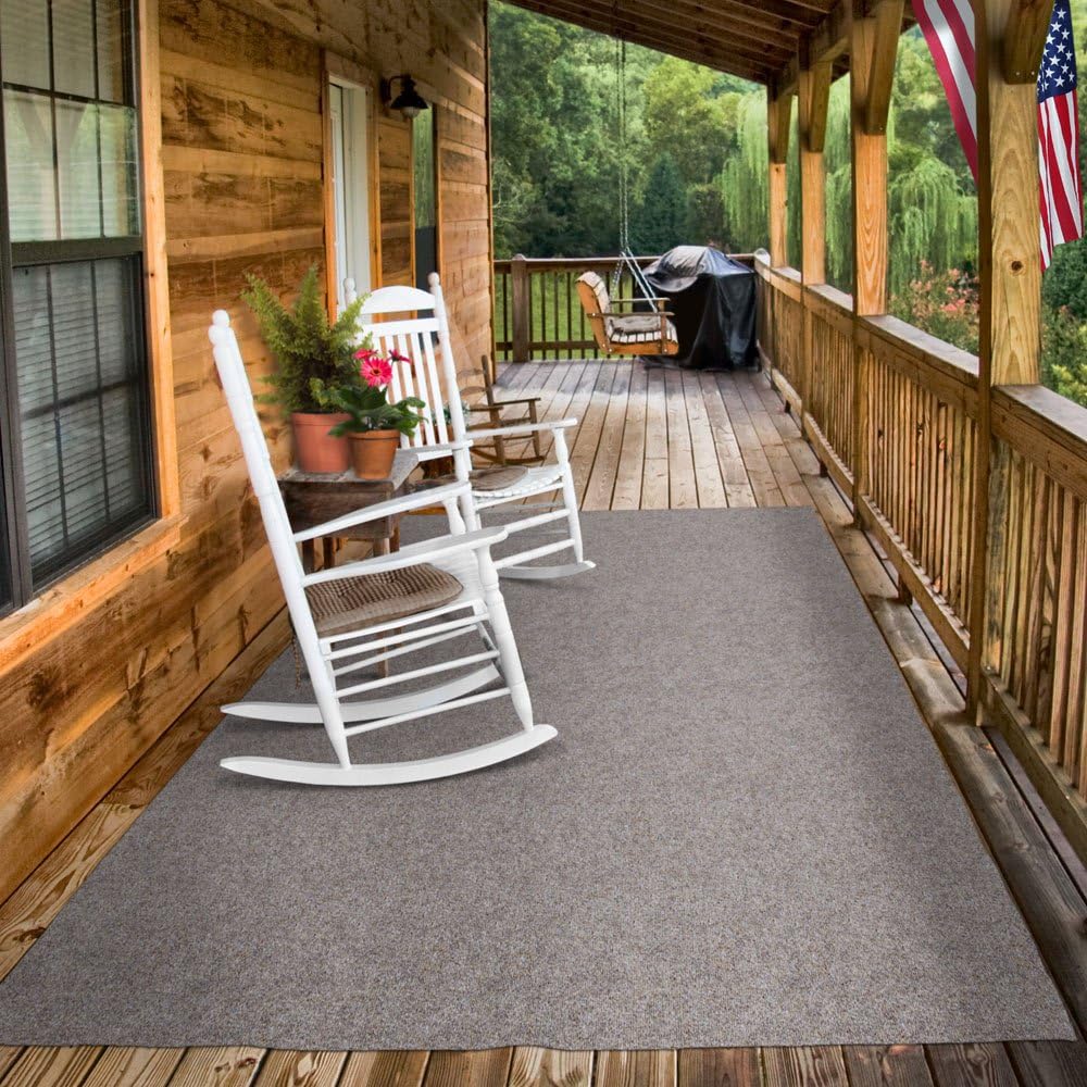 House, Home and More Indoor Outdoor Carpet with Rubber Marine Backing - Brown - 6 Feet x 35 Feet - Durable, UV-Resistant - Adds Color and Comfort to Your Deck, Patio or Other Outdoor Rug Space.