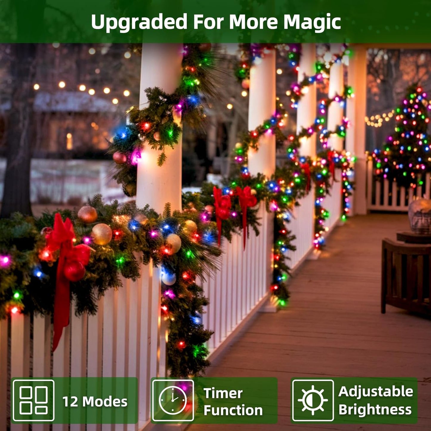 1500 LED 470FT Christmas Lights Outdoor,12 Lighting Modes Christmas String Lights with Timer, Dimmable Multicolor LED StringLights Waterproof for Yard Tree Wedding Party Holiday Multicolor