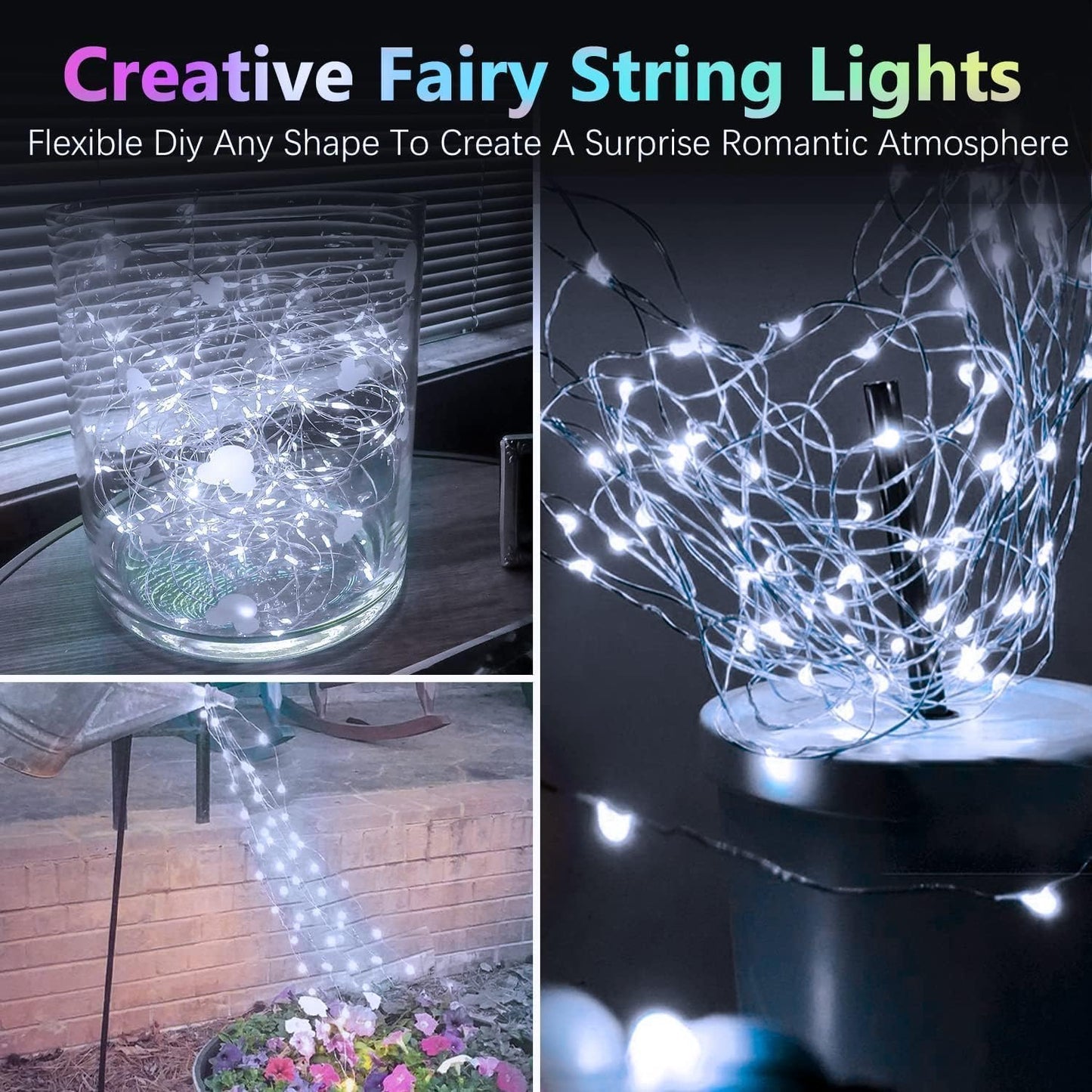 2 Pack 200LED Battery Operated Fairy Lights with Remote, 8 Modes LED String Lights with Timer, Dimmable, Memory Function, Waterproof Twinkle Lights for Outdoor Indoor Christmas Decor(Cool White)