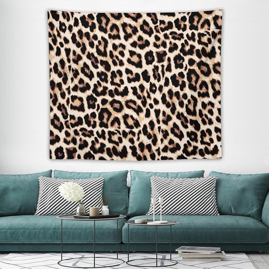 HZOHNAGO Leopard Print Tapestry Rustic Brown Leopard Wild Animal Printed Wall Tapestry Painting Wall Hanging for Bedroom Living Room Dorm 60" W x 50" H