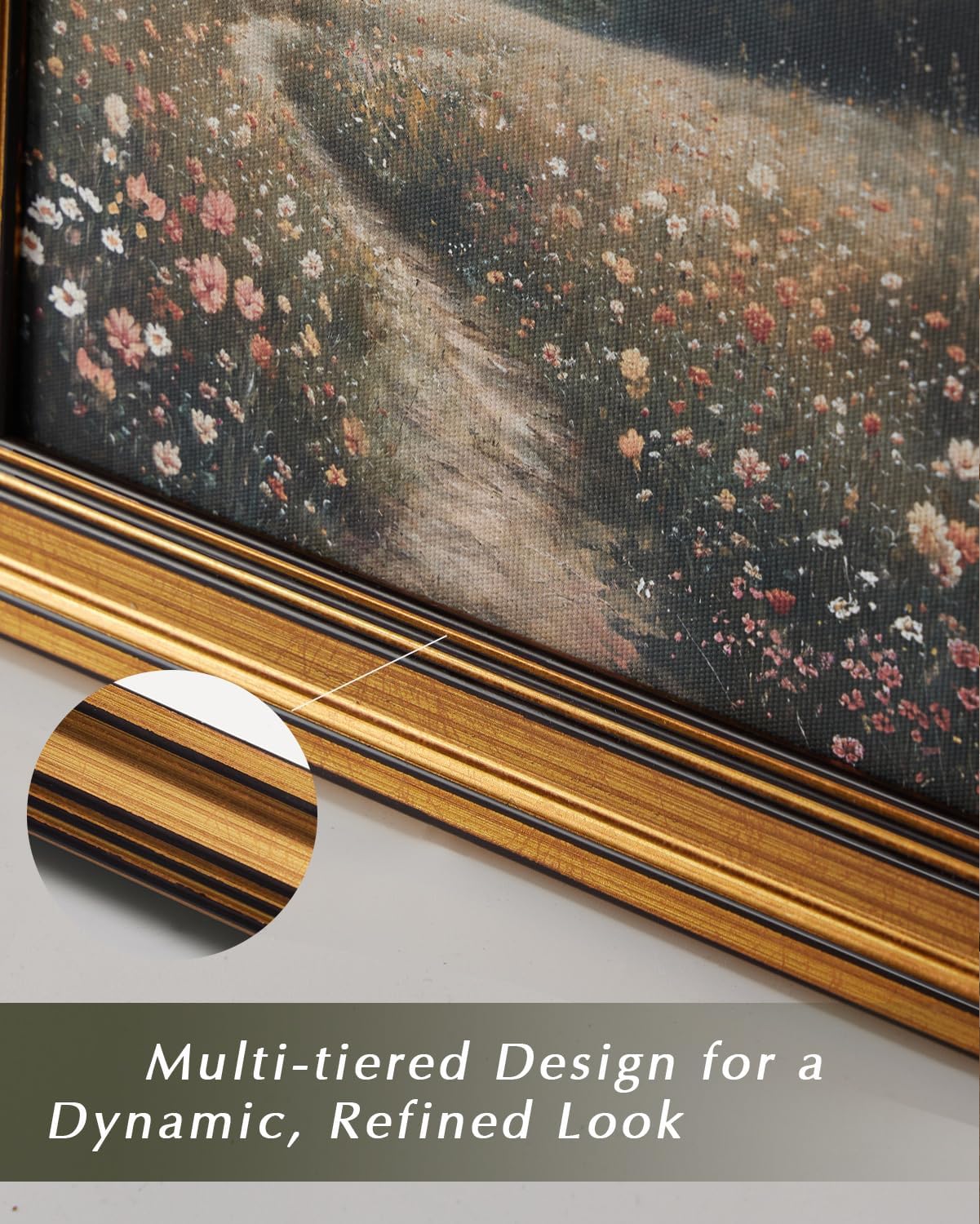 HUARCEY Gold Framed Vintage Wall Art for Living Room, Pear Fruits Painting Prints Shelf Decor for Kitchen, Aesthetic Bedroom Wall Art Decor, Christmas Gift for Friends or Family (Two Pears 16"x24")