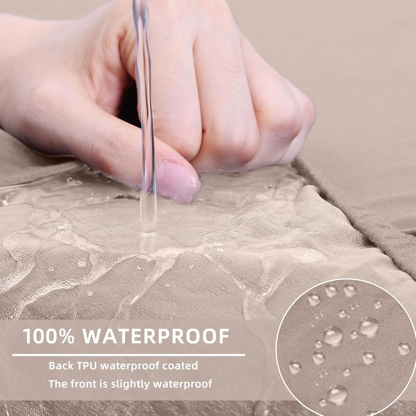 hyha Waterproof Couch Cushion Covers, Sectional Sofa Slipcovers Washable, L Shape Chaise Dog Couch Covers for Sectional Sofa, Universal Furniture Protector (1 Piece for Chaise XL, Taupe)