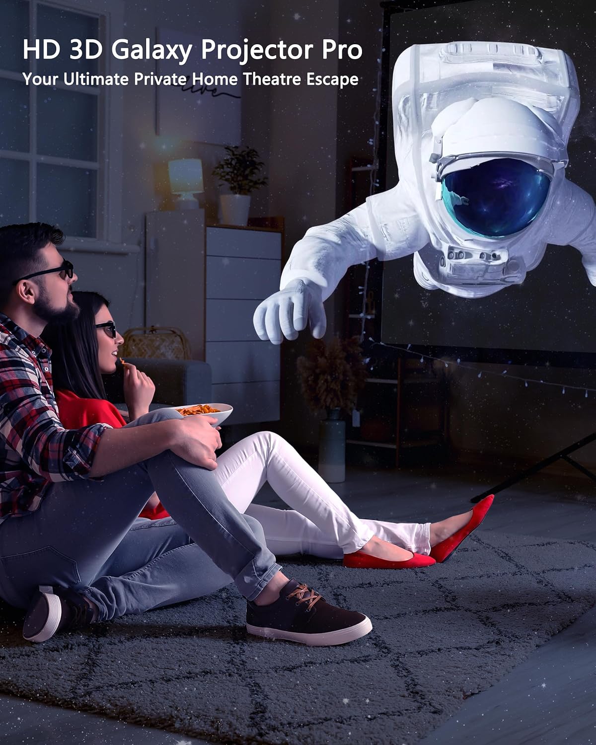 3D Galaxy Projector, Star Projector with 65 Dynamic Scenes, HD Planetarium Projector Night Light with Bluetooth Speaker for Room, Gift for Kids Adults, Relaxing Ambiance