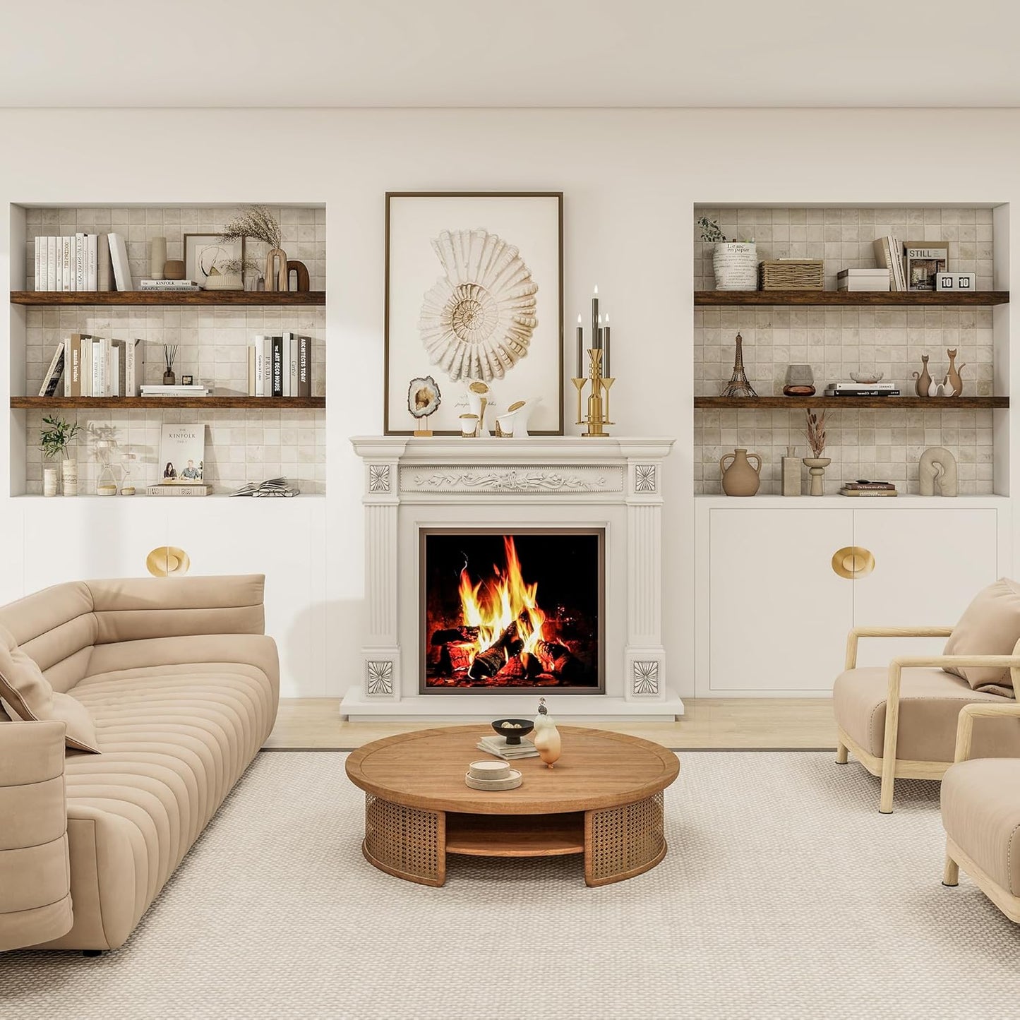 12" Deep Floating Shelves for Wall 48 Inches Long, Heavy Duty Wall Shelves for Bedroom Bathroom Kitchen Laundry Room, Farmhouse Rustic Shelves for Home Decor, 48" X 12" X 2" Set Of 2, Rustic Brown