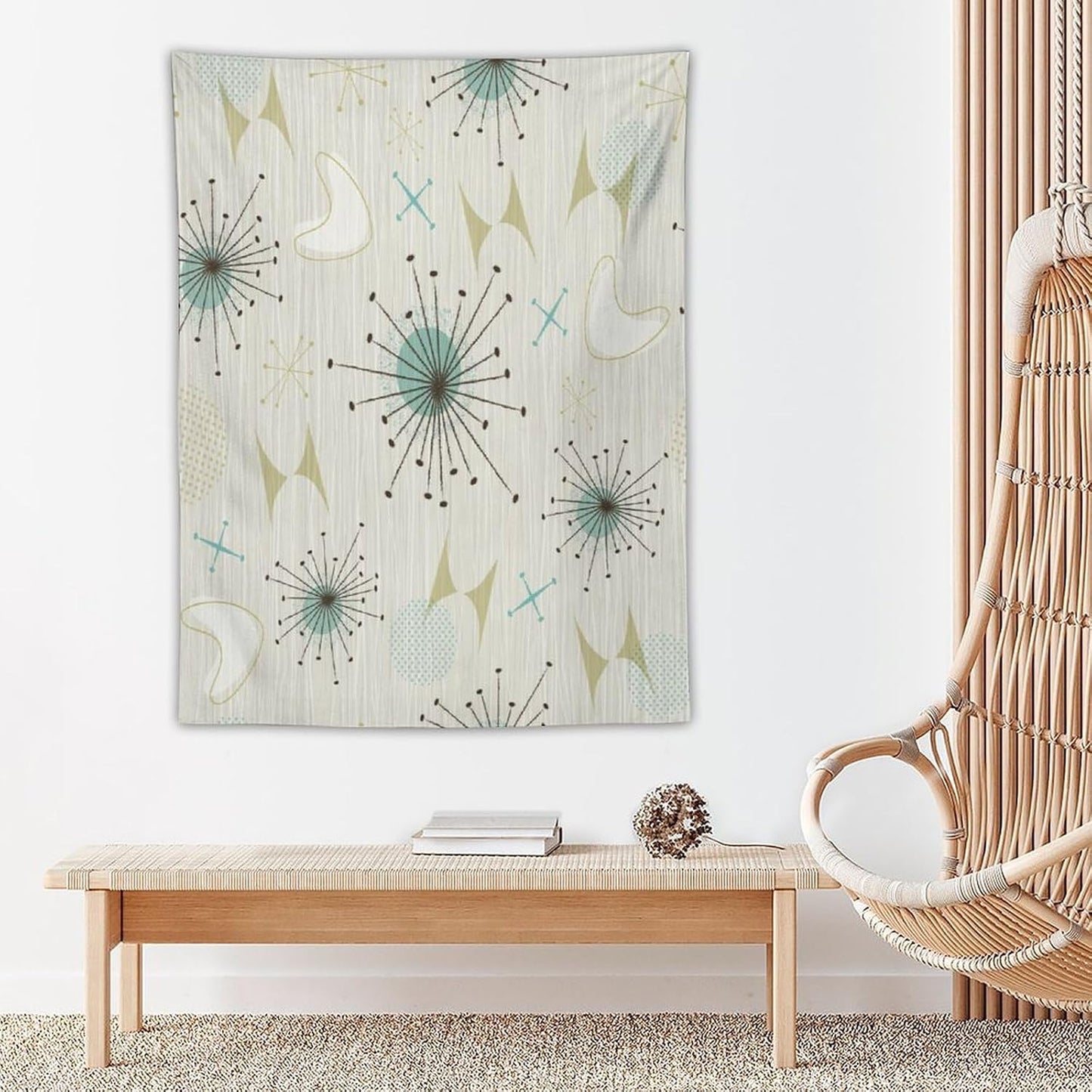 ICMOLYYENLO Boho Medieval Cat Tapestry, Abstract Atomic Starburst Geometric Aesthetic Art Wall Hanging For Bedroom Living Room Dormitory 30x40 Inches