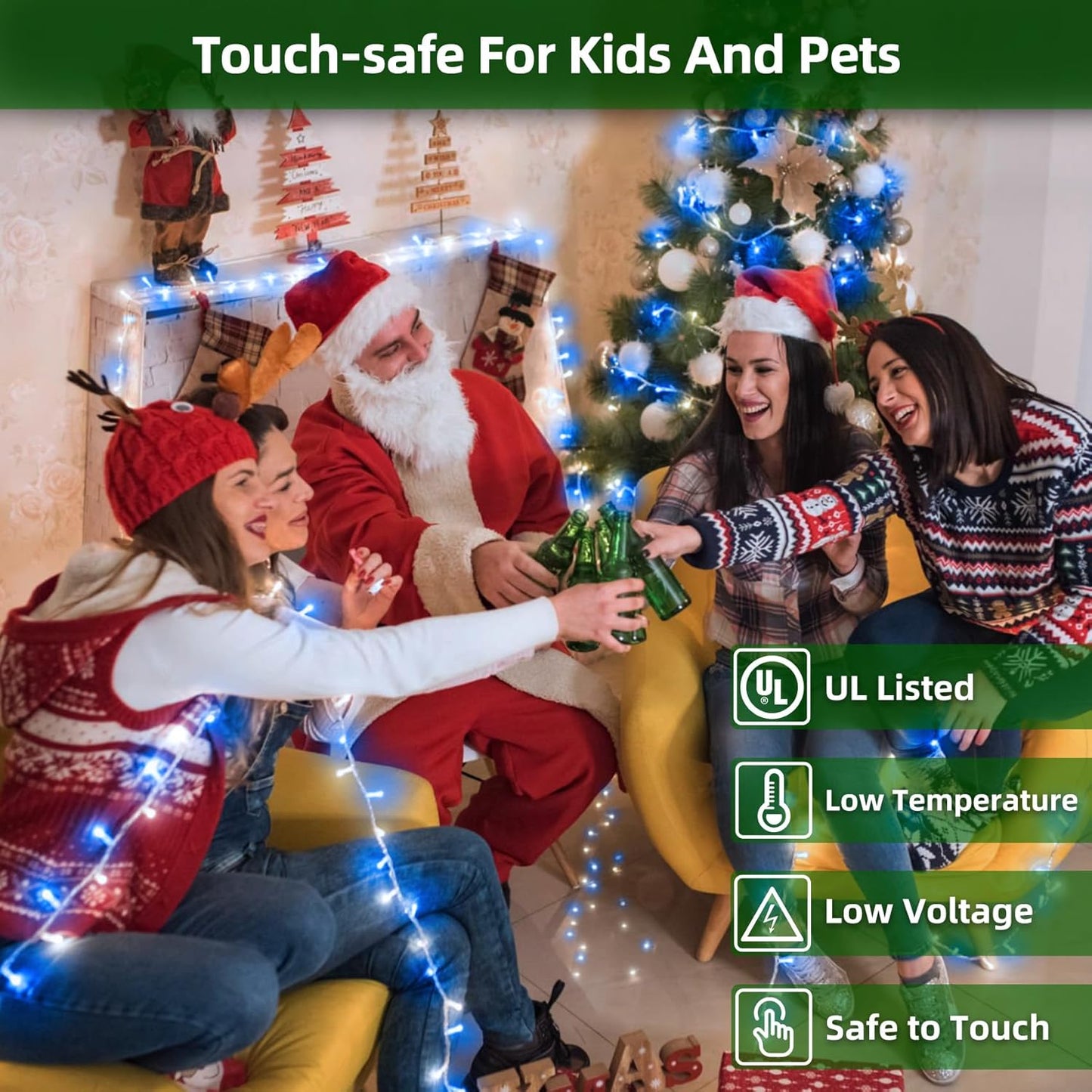 1500 LED 470FT Christmas Lights Outdoor,12 Lighting Modes Christmas String Lights with Timer, Dimmable BlueLED StringLightsWaterproof for Yard Tree Wedding Party Holiday Decor Blue