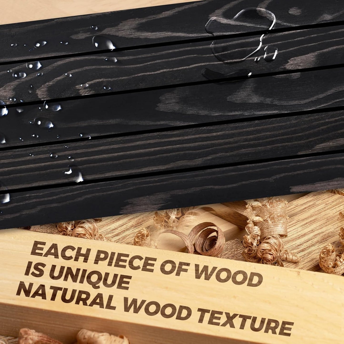 24"x6.8"x1.6" Slanted Floating Wall Shelves 2-Pack - Rustic Black Finish, Heavy-Duty Solid Wood Design with Hidden Brackets - Perfect for Living Room, Kitchen, Bathroom, or Office