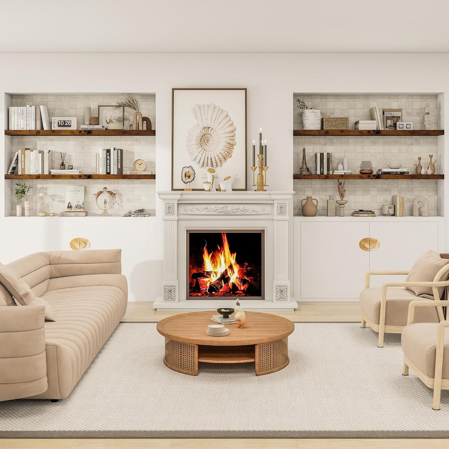 12" Deep Floating Shelves for Wall 55 Inches Long, Heavy Duty Wall Shelves for Bedroom Bathroom Kitchen Laundry Room, Farmhouse Rustic Shelves for Home Decor, 55" X 12" X 2" Set Of 2, Rustic Brown