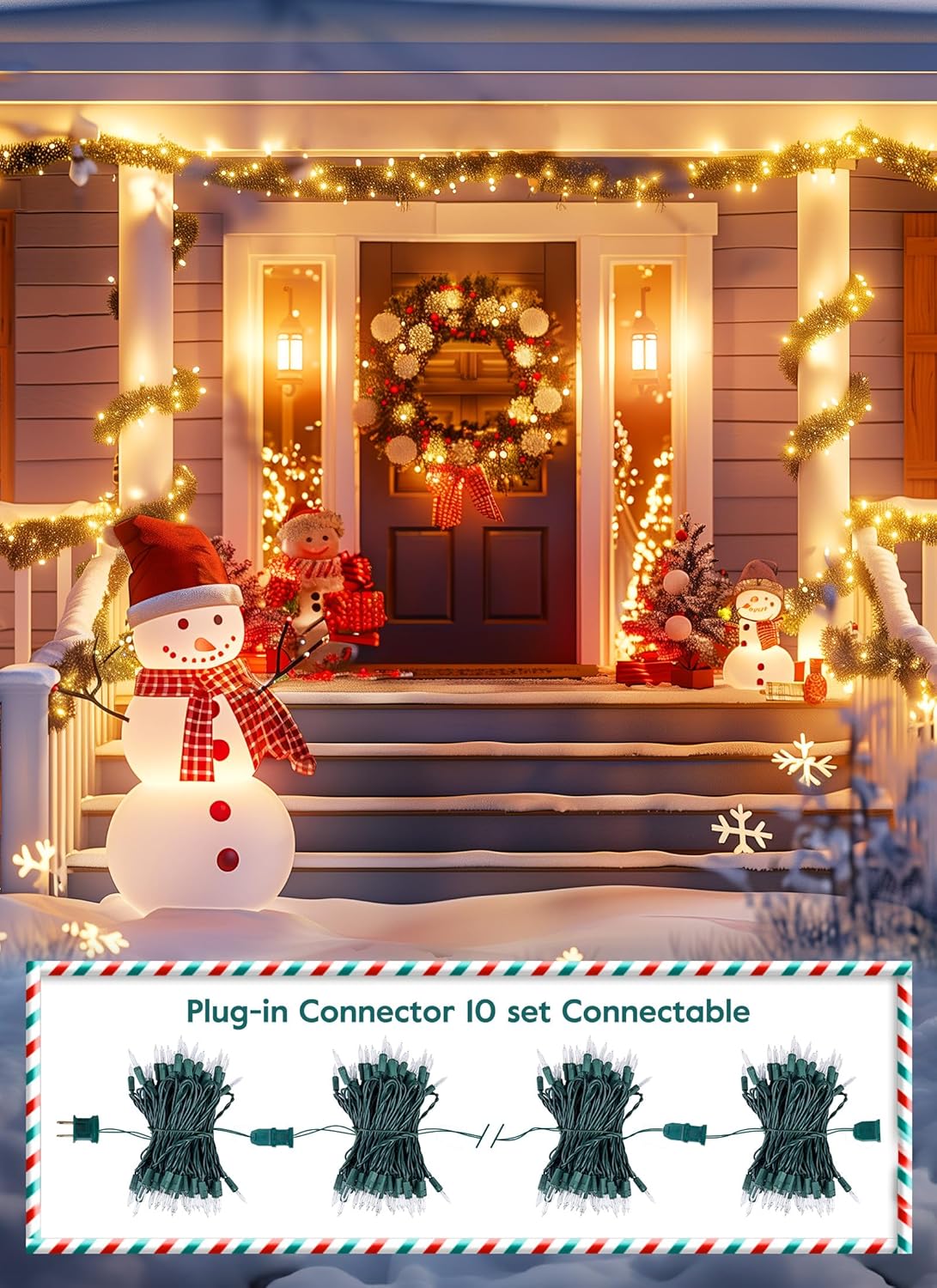 2 Pack Each 50 Count 12 Feet Clear Christmas Mini Lights - Green Wire Incandescent Bulb Mini String Lights for Indoor Holiday Xmas Tree Garland Birthday Wedding Party Festival Decoration