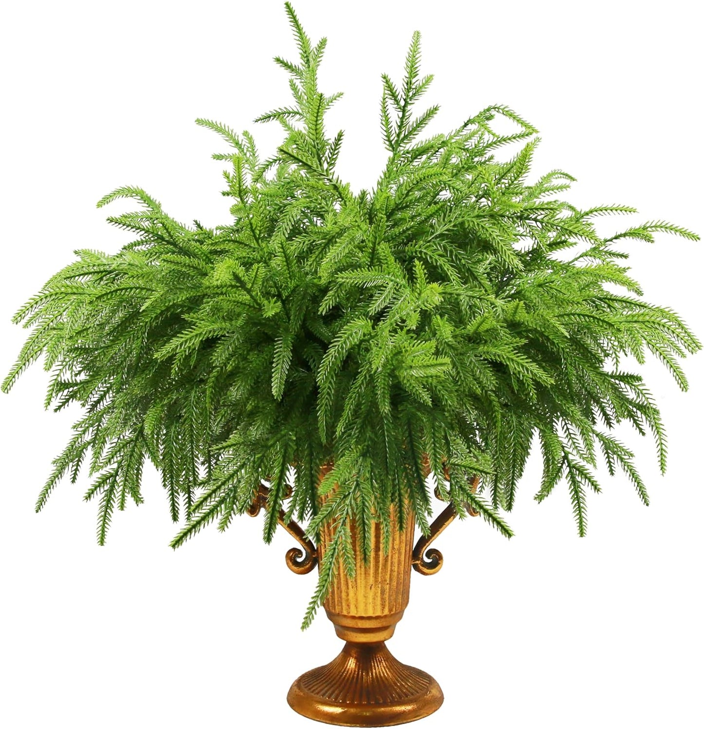 18Pcs Artificial Norfolk Pine Branches 18" Plastic Christmas Plants Decor Faux Greenery Stems Pine Picks Outdoor Faux Plants UV Resistant for Xmas Indoor, Front Porch Home Décor (18, 18inch)