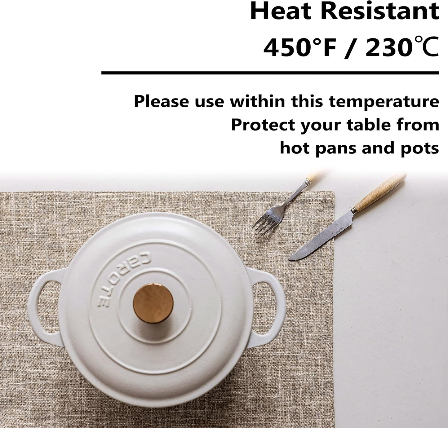 Home Brilliant Linen Place Mats Set of 4 Heat Resistant Dining Table Place Mats Cloth Placemats Kitchen Table Mats Placemat, Burlap