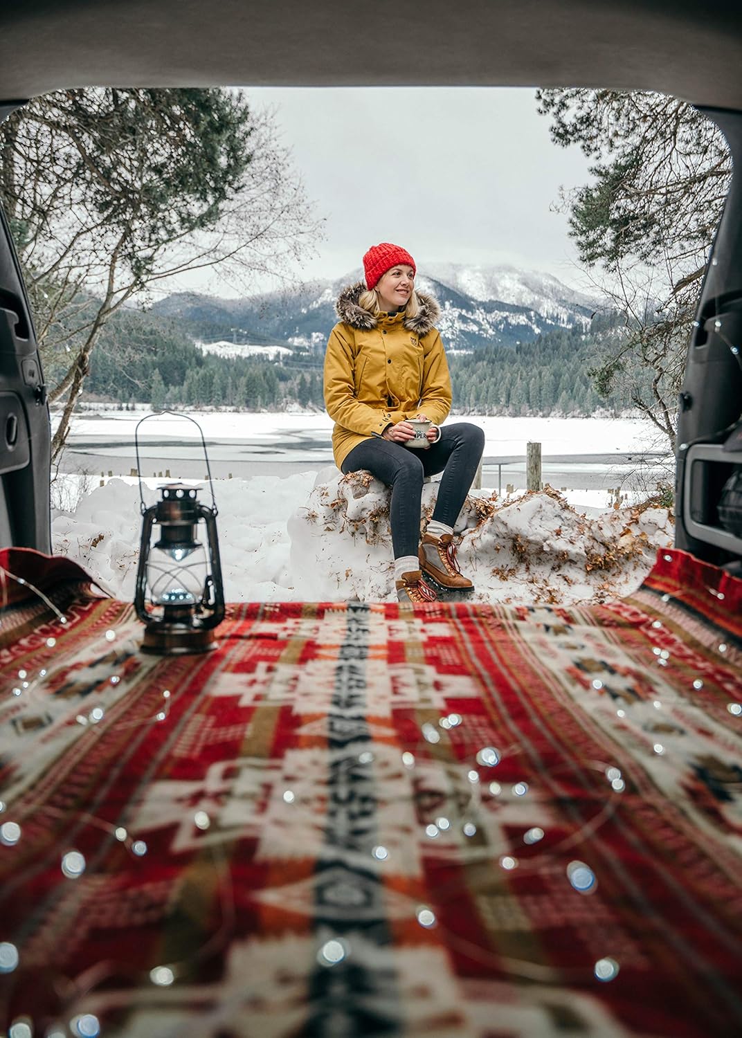 Inca Aztec Throw, Queen, King Blanket | Southwest Indian Navajo Boho Style | Native Cover for Camping, Bedding, Couch, Vanlife | Faux Alpaca, Lightweight, Hypoallergenic (Inti Red, Queen)