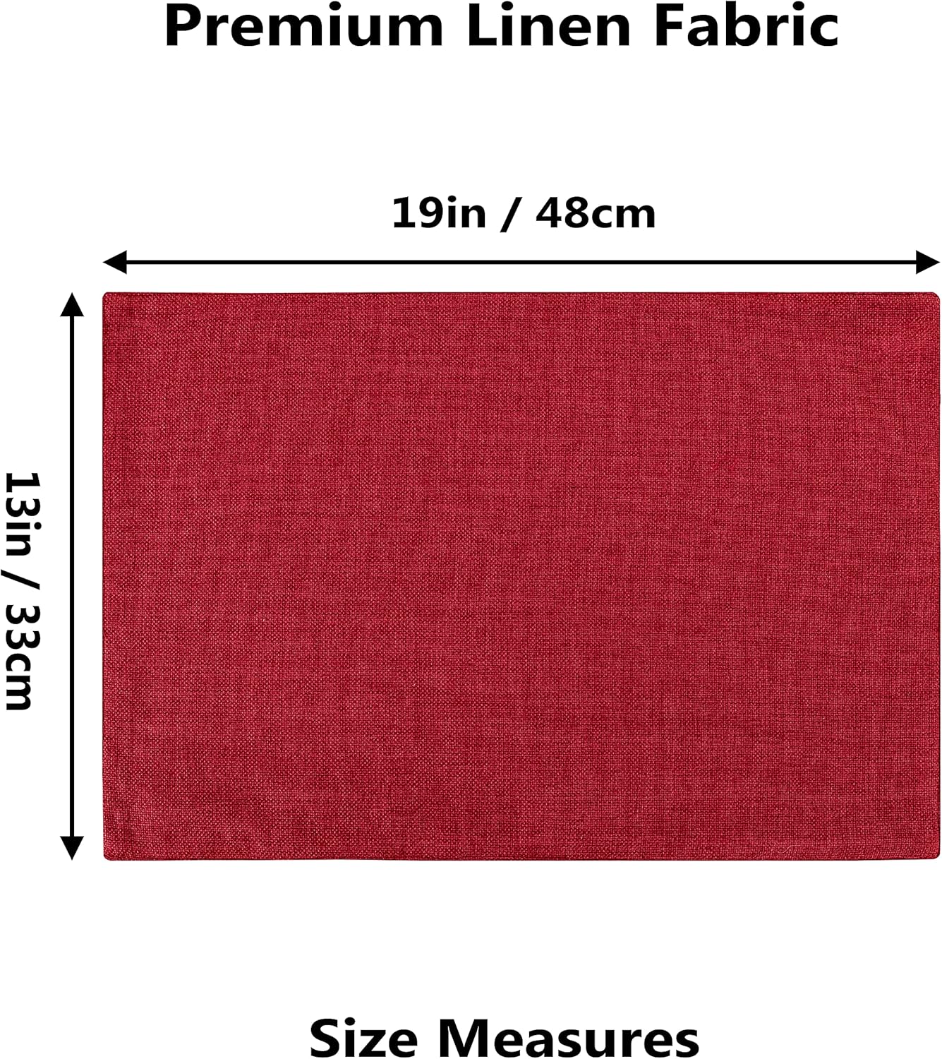 Home Brilliant Cloth Placemats Set of 4 Red Linen Placemats for Dinner Heat Resistant Dining Table Mats Kitchen Place Mats for Party, Dark Red Burgundy