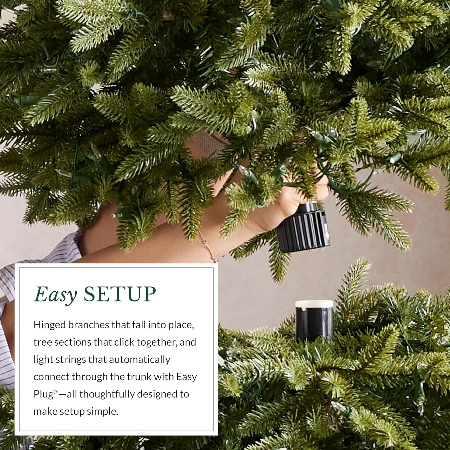 Balsam Hill 6.5ft Pre-Lit Classic Blue Spruce - Artificial Christmas Tree with 2144+ Tips, 700 Clear Incandescent Lights, Easy Plug System, Premium Stand & Storage Bag for Indoor Holiday Decorating