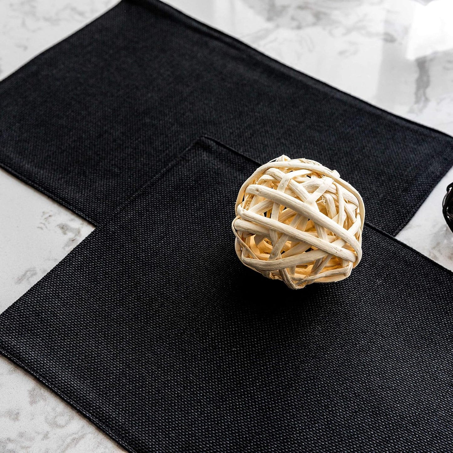 Home Brilliant Black Placemats Set of 8 Heat Resistant Halloween Table Mats Cloth Dining Spring Table Place Mats Kitchen Washable Placemat, Black