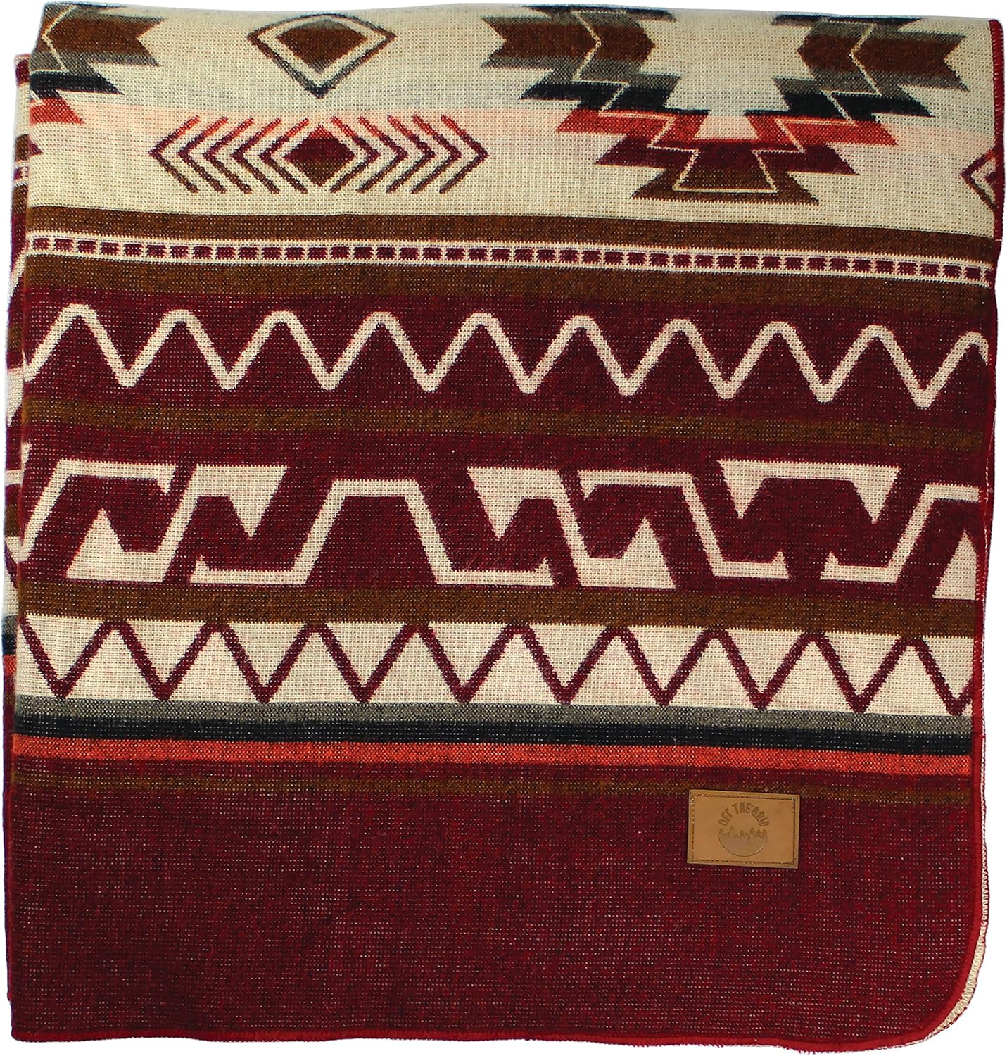 Inca Aztec Throw, Queen, King Blanket | Southwest Indian Navajo Boho Style | Native Cover for Camping, Bedding, Couch, Vanlife | Faux Alpaca, Lightweight, Hypoallergenic (Vinincunca Maroon, Queen)